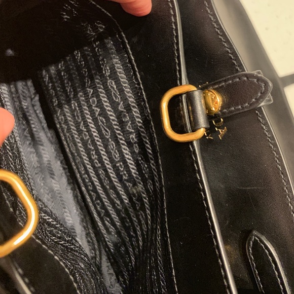 Prada Black Leather Corsaire Messenger Bag - Picture 8 of 8